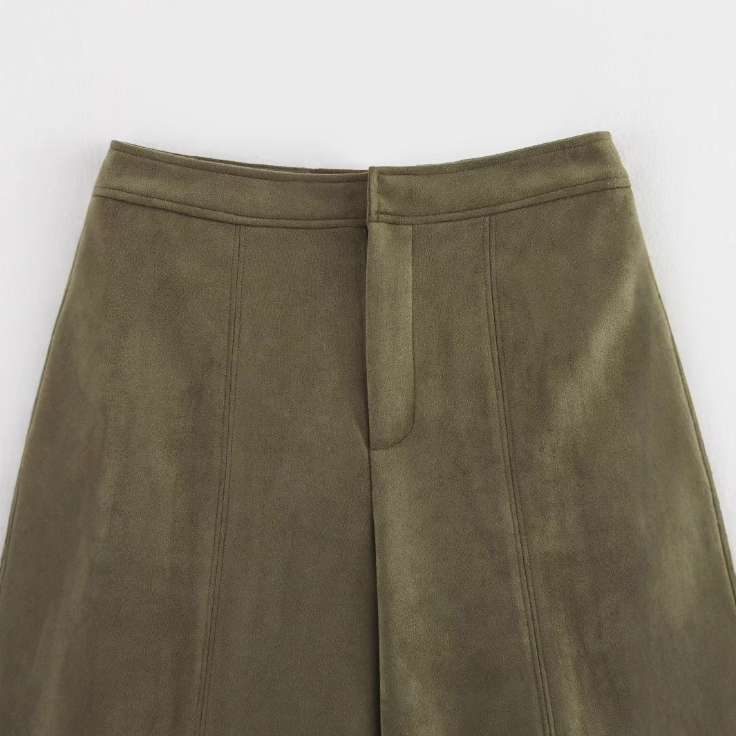 Damen weite Culotte mit eleganter Veloursstruktur und praktischen Taschen R&B