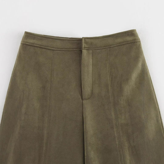 Damen weite Culotte mit eleganter Veloursstruktur und praktischen Taschen R&B
