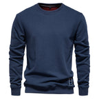 Herren nan klassisches Rundhals-Sweatshirt aus schwerer Baumwollmischung mit angerauter Innenseite und gerippten Bündchen R&B