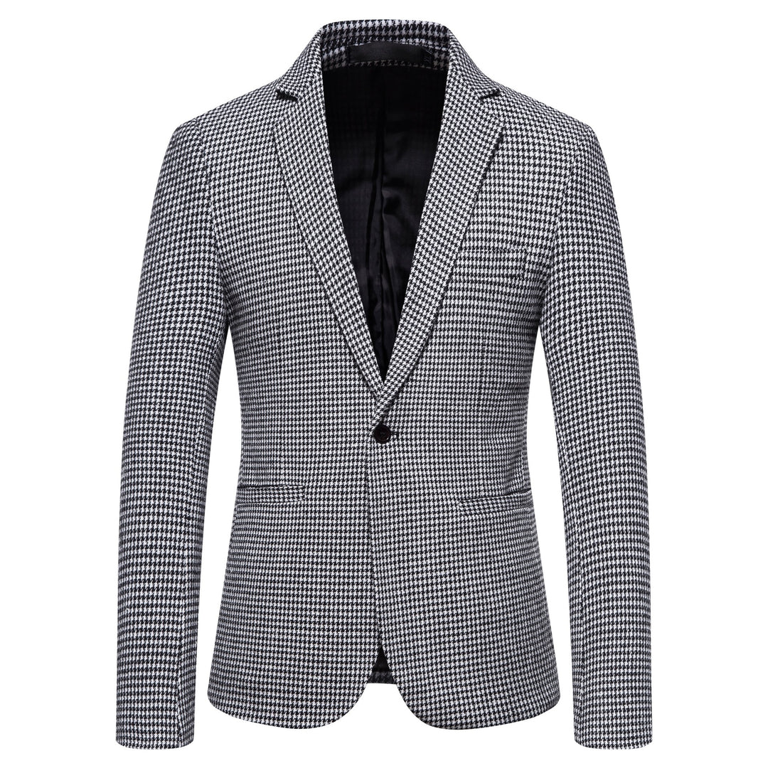 Herren eleganter Blazer mit modernem Schachbrettmuster R&B