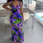 Damen Maxikleid mit exklusivem Farbverlauf und figurumspielendem Schnitt R&B