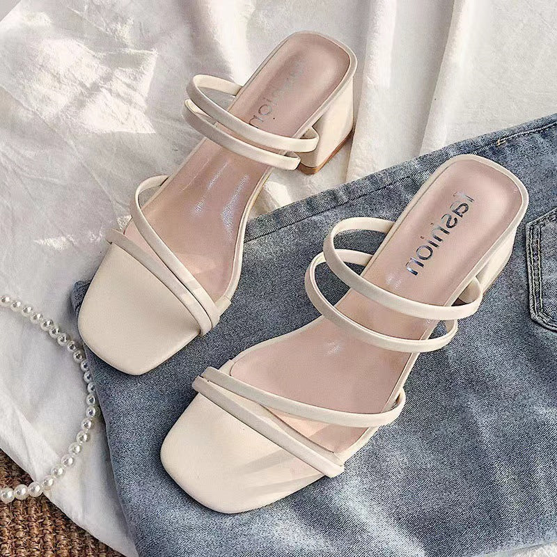 Damen Sandalen mit elegantem Blockabsatz und modischem Riemendesign R&B