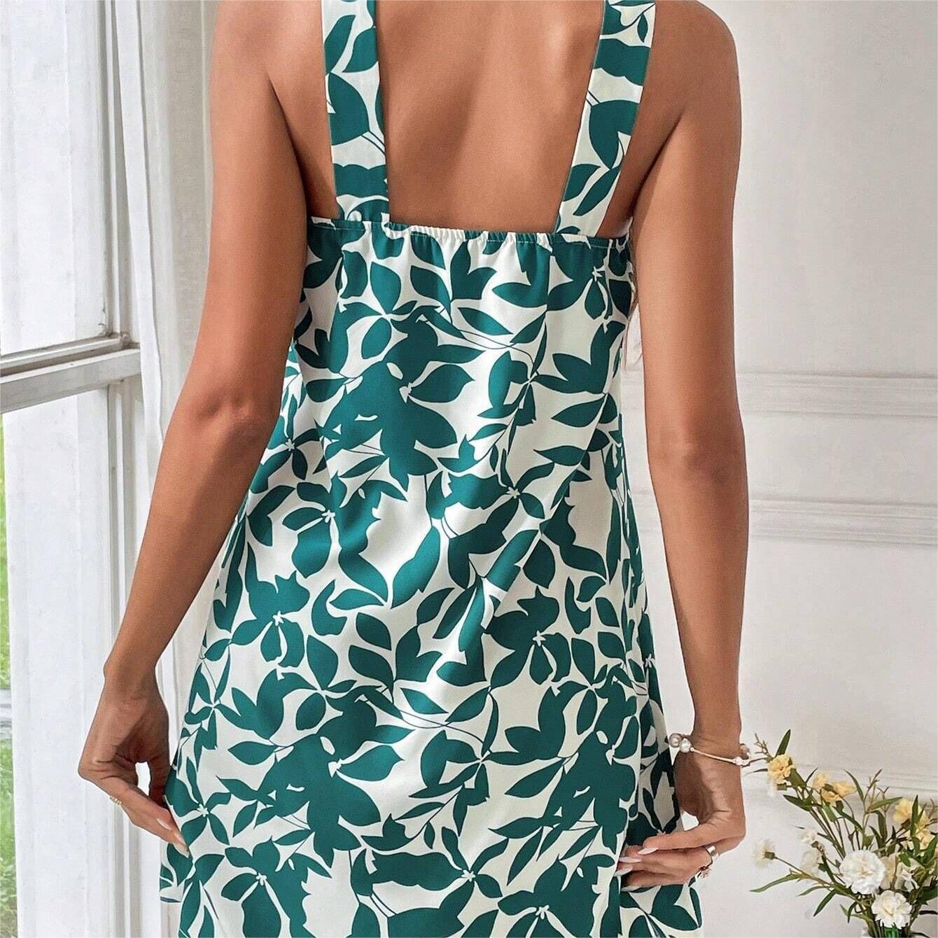 Damen Schlagendes Minikleid mit modernem Halterdesign und floralem Muster R&B
