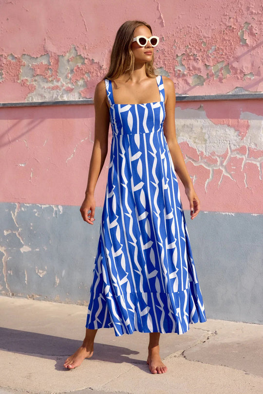 Damen Maxikleid mit floralem Design und rückenfreiem Schnitt R&B