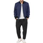 Herren modische Bomberjacke aus weichem Wildleder mit praktischen Taschen R&B