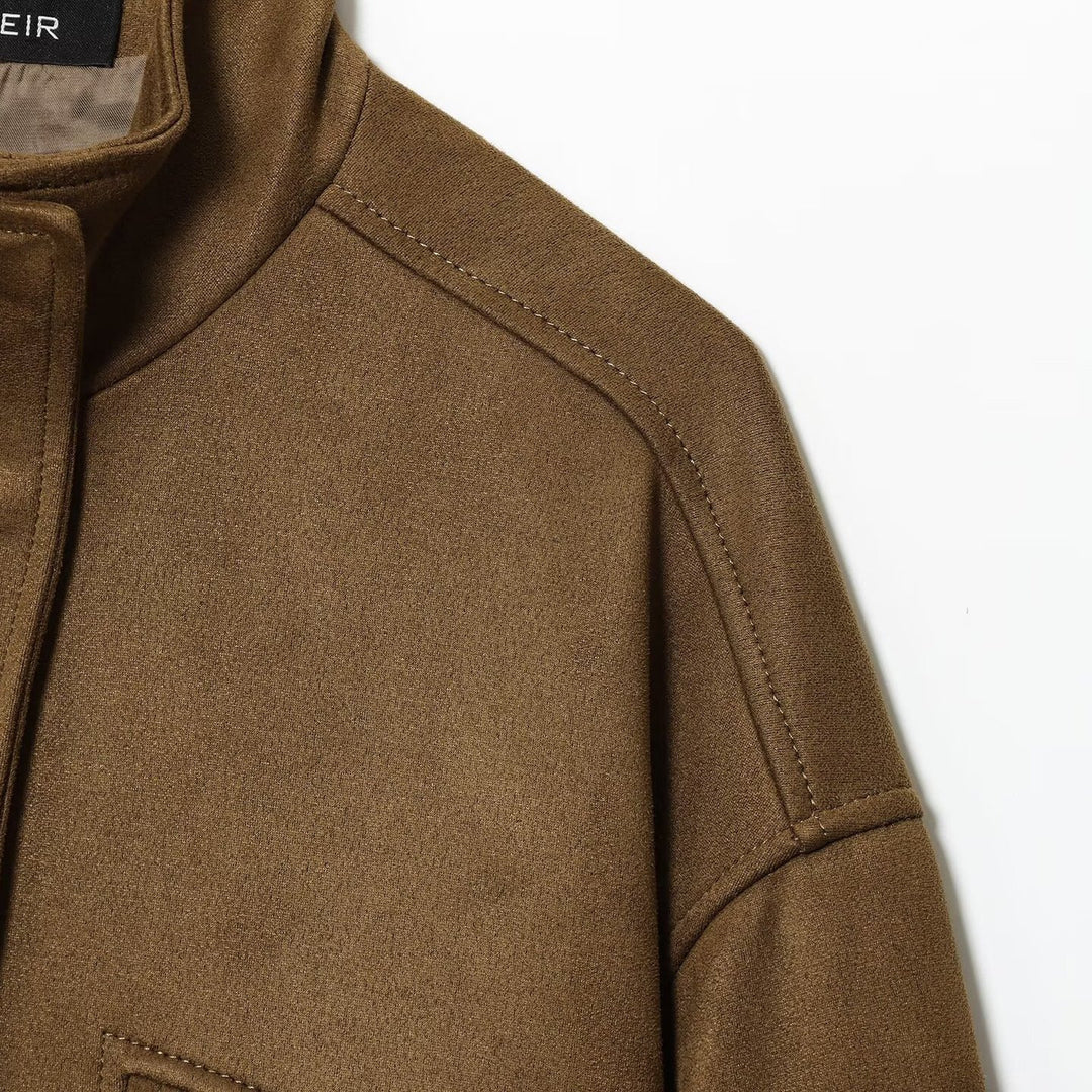 Damen moderne Utility-Jacke mit hochgeschlossenem Kragen und praktischen Taschen R&B