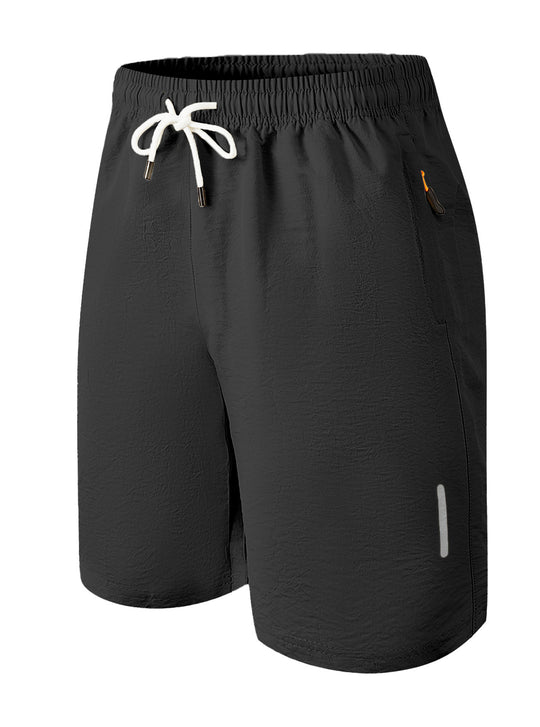 Herren nan ultraleichte schnelltrocknende Sport- und Badeshorts mit Elastikbund Kordelzug Reißverschlusstasche und reflektierendem Detail R&B