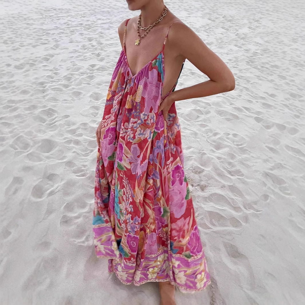 Damen Maxikleid mit floralem Muster R&B