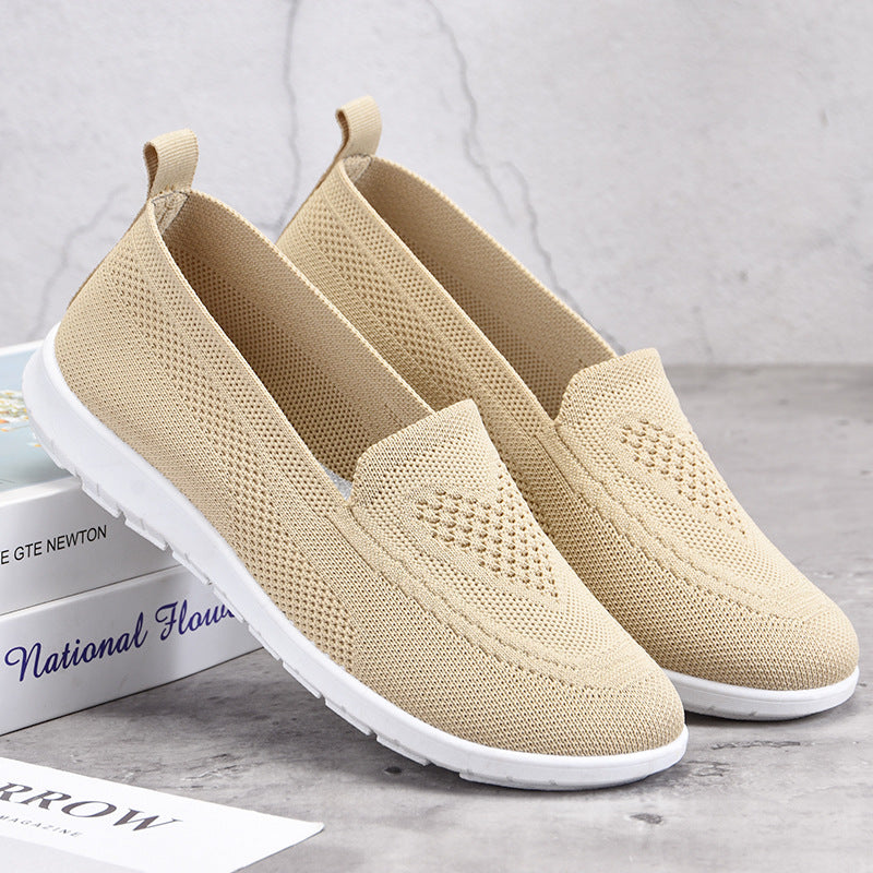 Damen Komfortable Slip-On Freizeitschuhe mit atmungsaktiver Netzstruktur