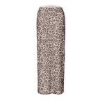 Damen Maxi-Rock mit elegantem Leoprint und hohem Schlitz R&B