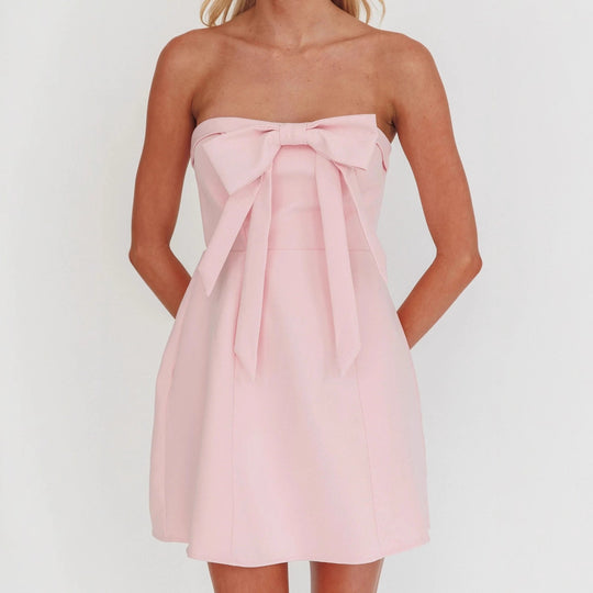 Damen Charmantes Mini-Kleid mit raffiniertem Schleifen-Detail R&B