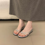 Damen Elegante Wedge-Sandalen mit funkelndem Riemendesign R&B