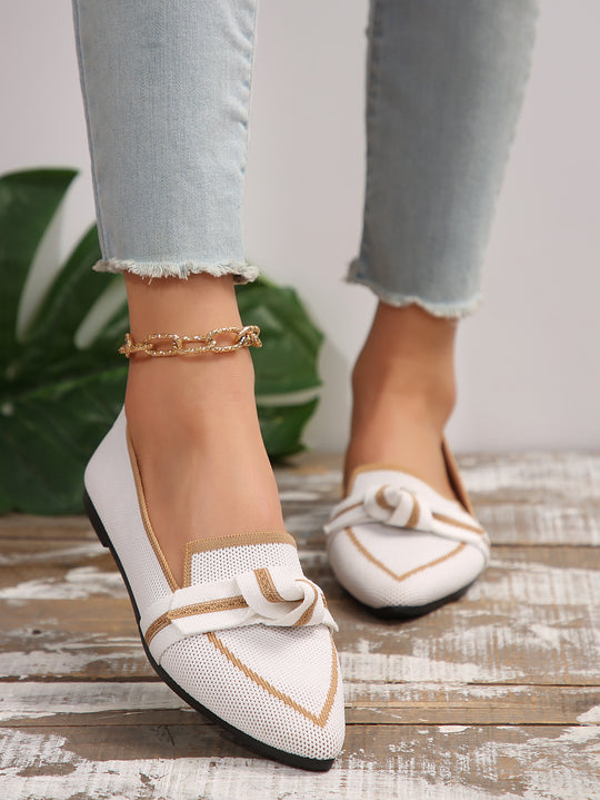 Damen elegante Slip-On Ballerinas mit modischem Knotendetail und atmungsaktivem Obermaterial R&B
