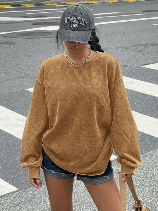 Damen lässiges Sweatshirt mit oversized Schnitt und weichem Material R&B