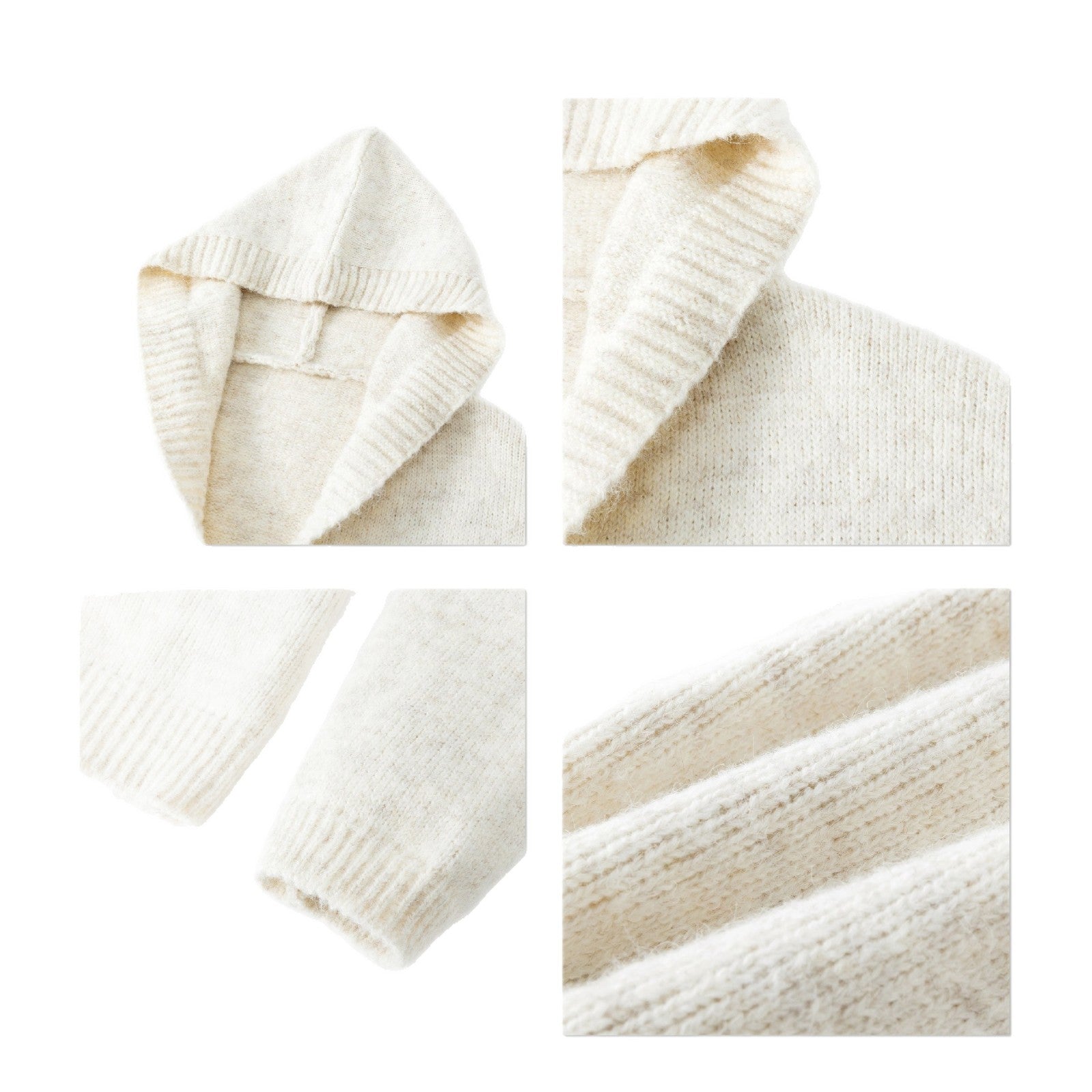 Damen gemütliche Strickjacke mit offenem Kragen und praktischen Taschen R&B