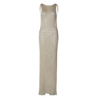 Damen Elegantes, figurbetontes Maxikleid mit schimmerndem Glanz R&B