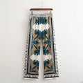 Damen weite Palazzo-Hose mit auffälligem grafischen Muster R&B