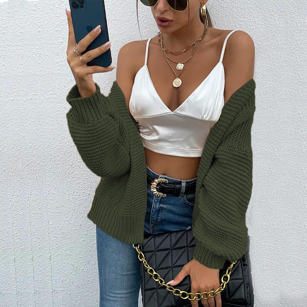 Damen Grobstrickjacke mit weitem Schnitt und weichen Ärmeln R&B
