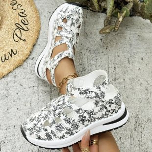 Damen Sportliche Sandalen mit floralem Muster R&B