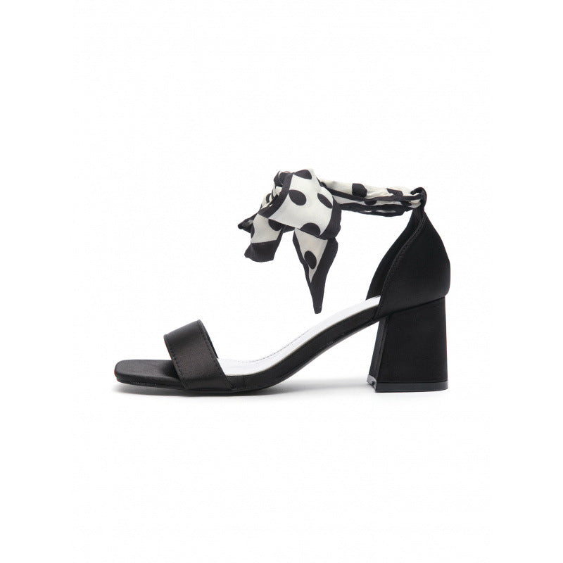 Damen elegante Sandalen mit modischer Schleifenverzierung und komfortablem Blockabsatz R&B