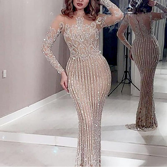 Damen Elegantes Abendkleid mit glitzernden Pailletten und schmalem Schnitt R&B