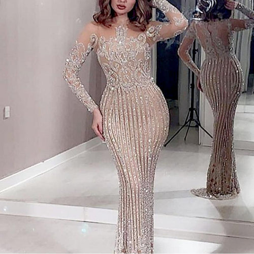Damen Elegantes Abendkleid mit glitzernden Pailletten und schmalem Schnitt R&B