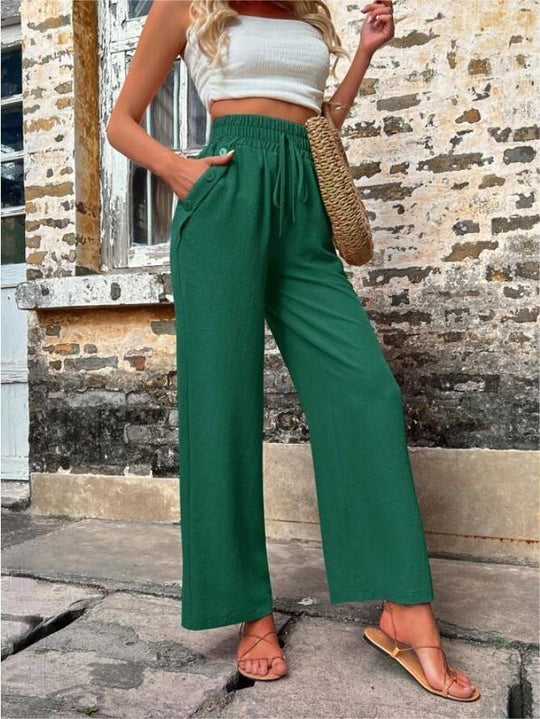 Damen Elegante Freizeit-Hosen mit elastischem Bund und seitlichen Taschen R&B