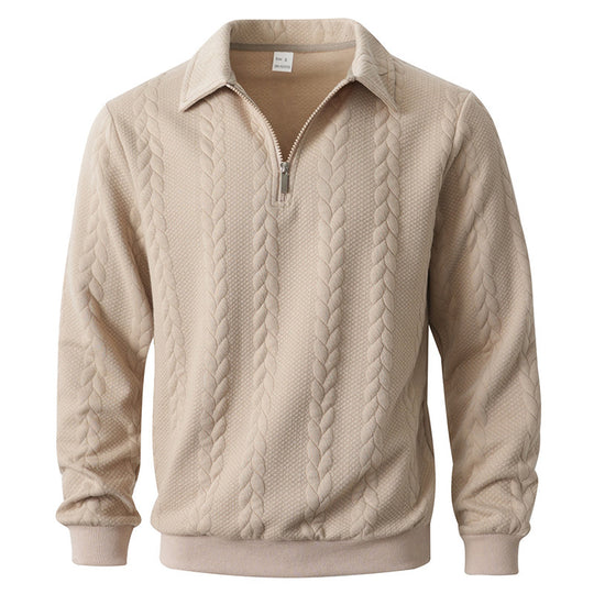 Herren eleganter Strickpullover mit Reißverschluss R&B