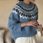Damen Strickpullover mit traditionellem Norwegermuster R&B