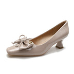 Damen elegante Pumps mit geschmackvollem Schleifenakzent