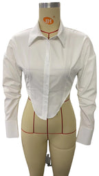 Damen modische Bluse mit elegantem taillierten Schnitt und klassischem Kragen R&B