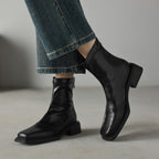 Damen Stiefeletten mit modischem Blockabsatz und hochwertiger Lederoberfläche R&B