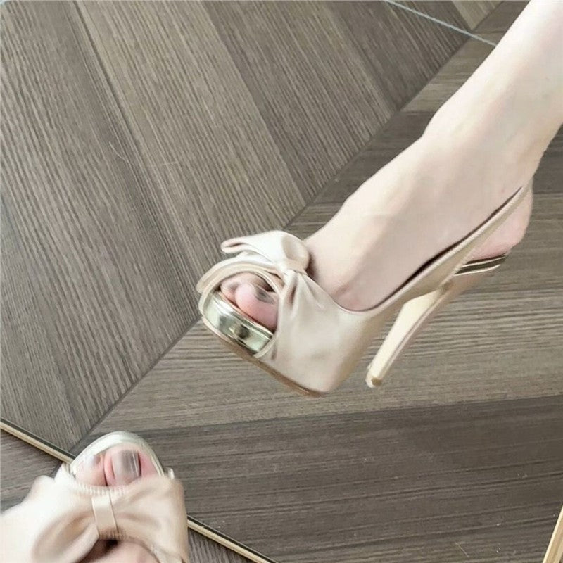 Damen Glamouröse Slingback-Pumps mit Schleifenverzierung R&B
