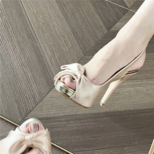 Damen Glamouröse Slingback-Pumps mit Schleifenverzierung R&B