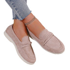 Damen Mokassins mit weichem Kunstleder und elastischem Riemendesign R&B