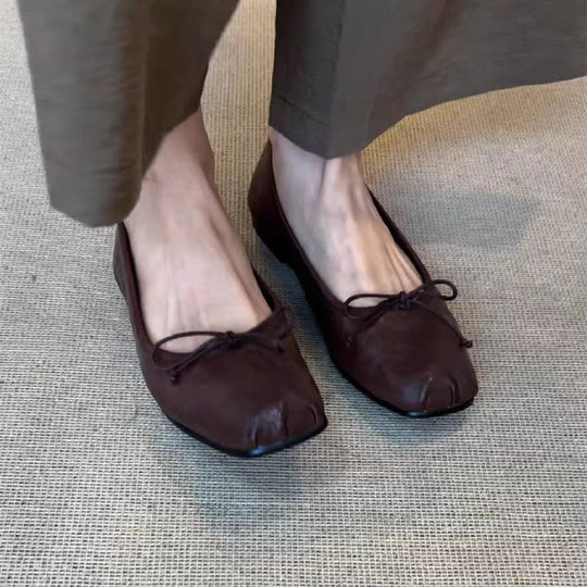 Damen Ballerinas mit eleganter Schleifenverzierung und weichem Leder R&B