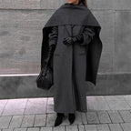 Damen eleganter Umhangmantel mit doppelt gefüttertem Design R&B