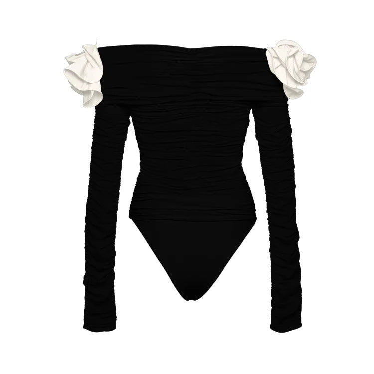 Damen Einteiler Badeanzug mit kunstvollen Rüschen und taillierter Silhouette R&B