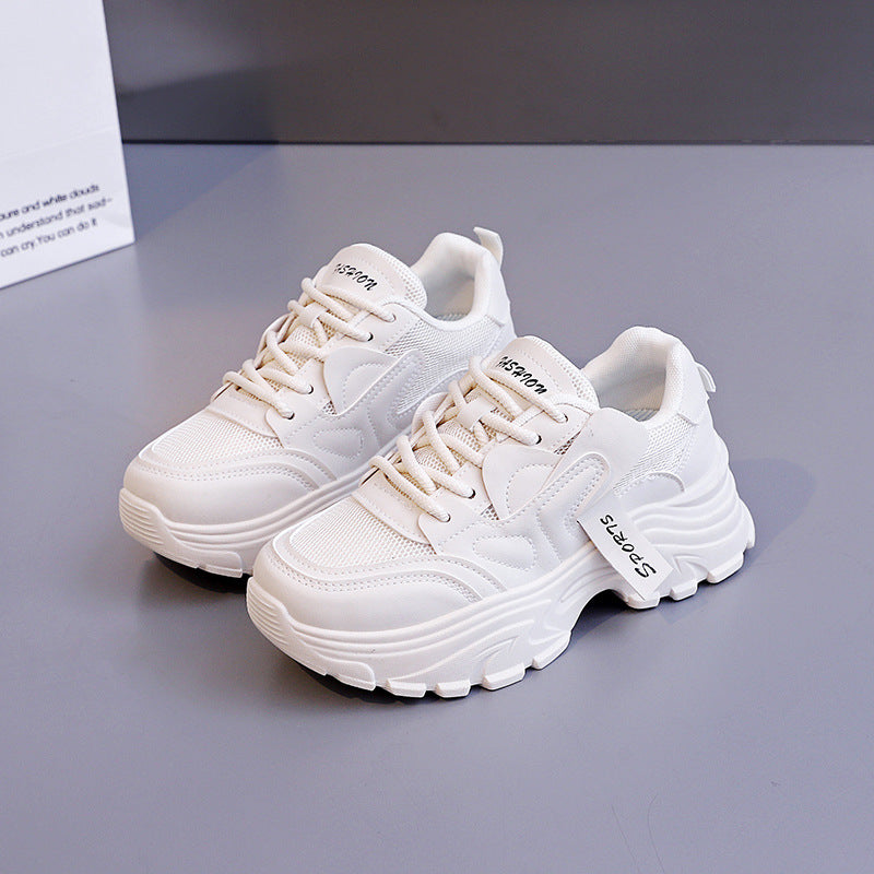 Damen Chunky Sneakers mit atmungsaktiver Mesh-Oberfläche und stoßdämpfender Sohle R&B