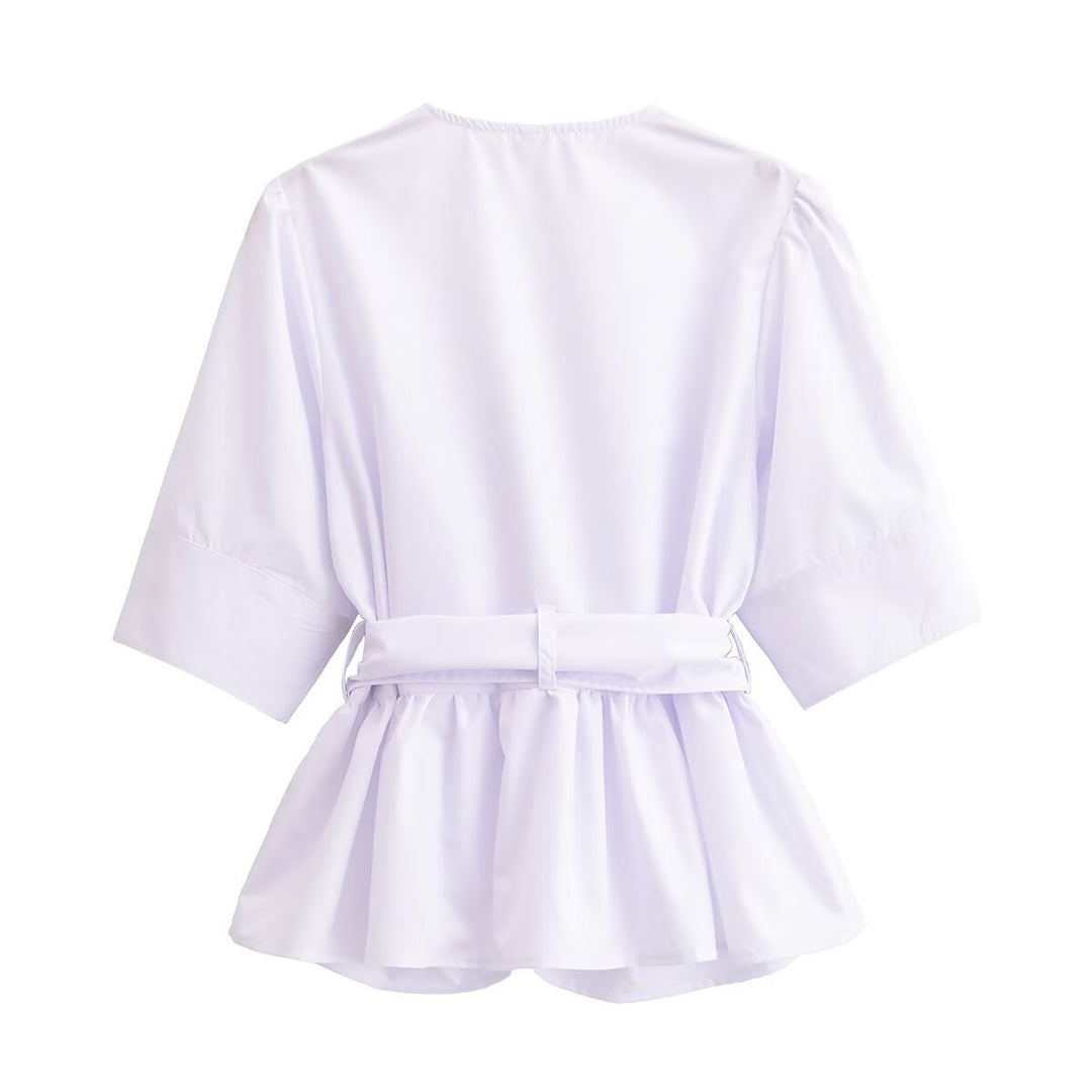 Damen elegante Bluse mit Schleifendetails R&B