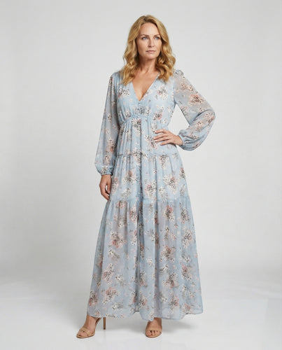 Damen Maxikleid Sommer Knopfleiste