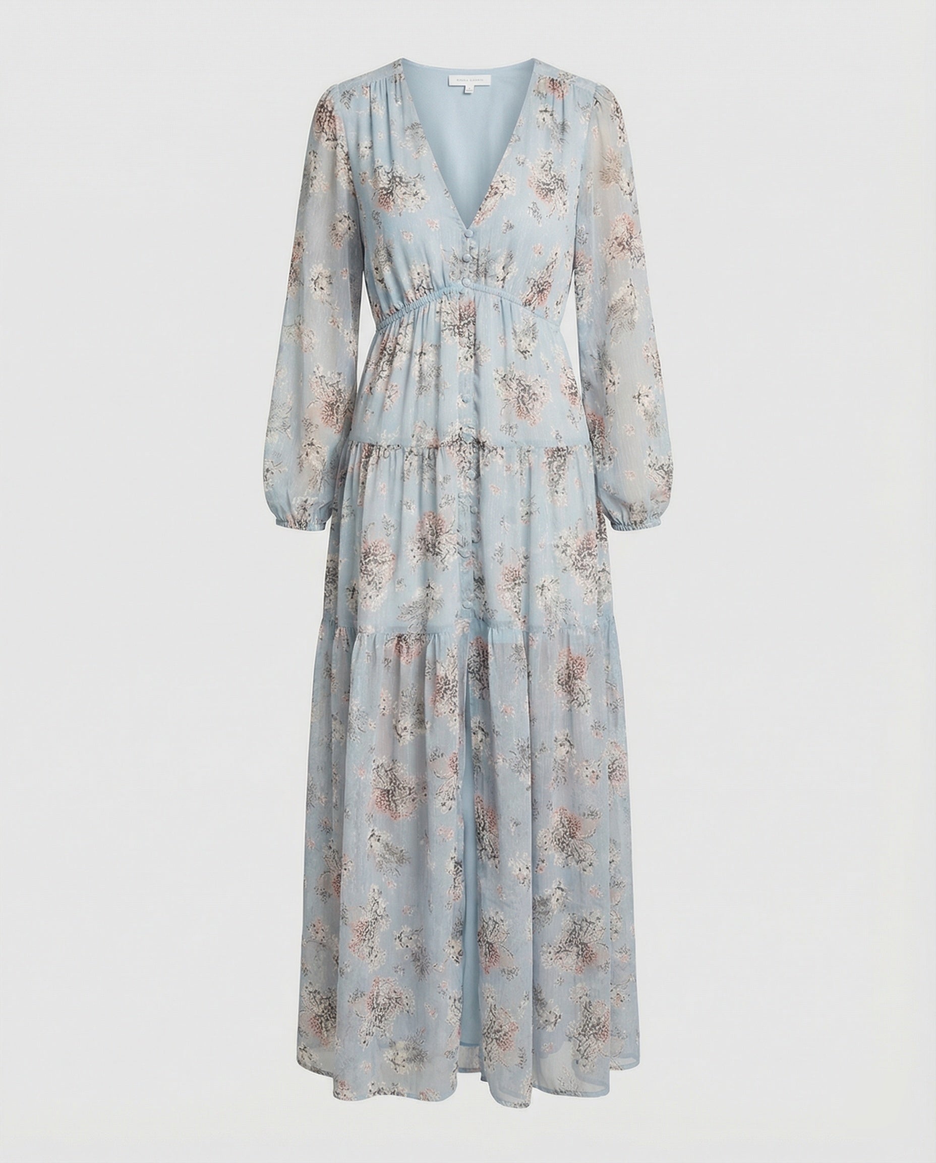 Damen Maxikleid Sommer Knopfleiste