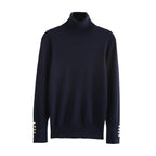 Damen Rollkragenpullover mit eleganten Knopfdetails R&B