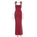 Damen Glitzerndes Maxikleid mit Carmen-Ausschnitt und figurformendem Schnitt R&B