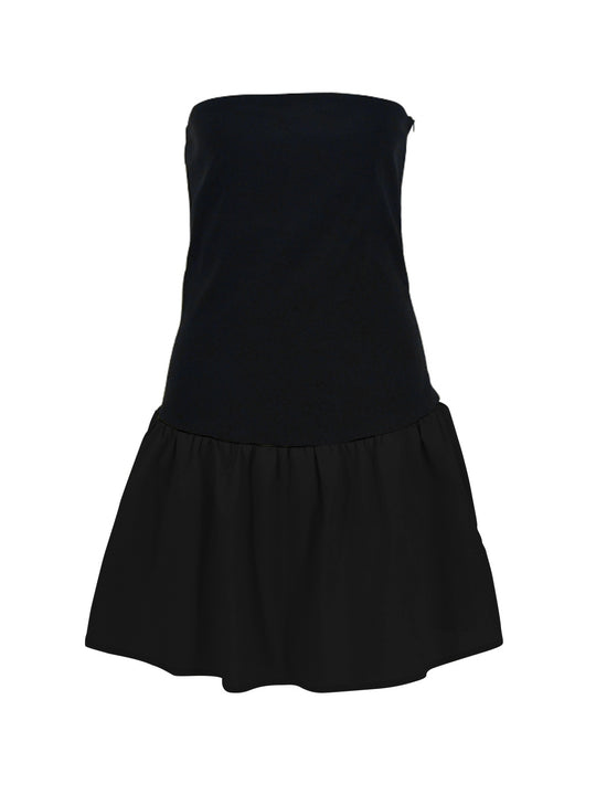 Damen Bandeau-Kleid mit frischem und fließendem Rock R&B