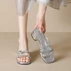 Damen elegante Sandalen mit hochwertigem Strass-Detail
