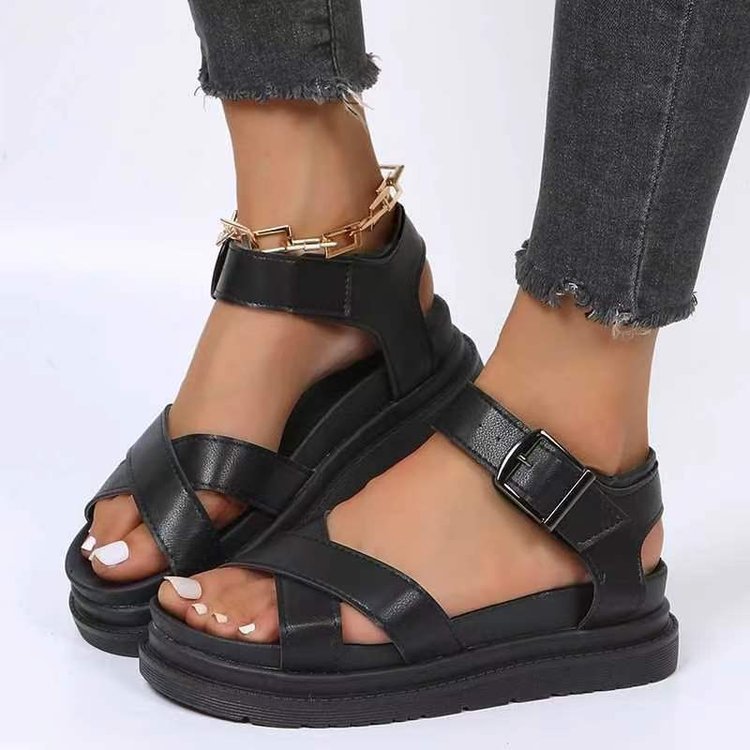 Damen modische Sandalen mit verstellbaren Riemen und weich gepolsterter Sohle R&B