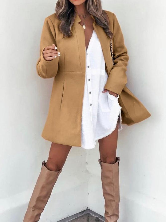Damen Modische Übergangsjacke mit schlichten Linien und praktischen Taschen R&B