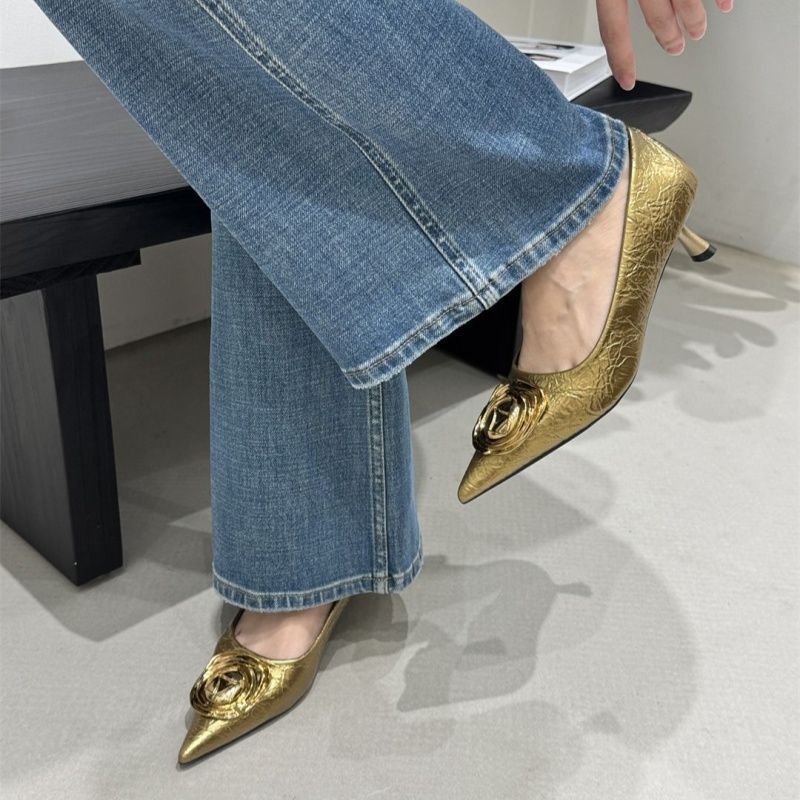 Damen spitze High Heels mit eleganten Blumendetails R&B
