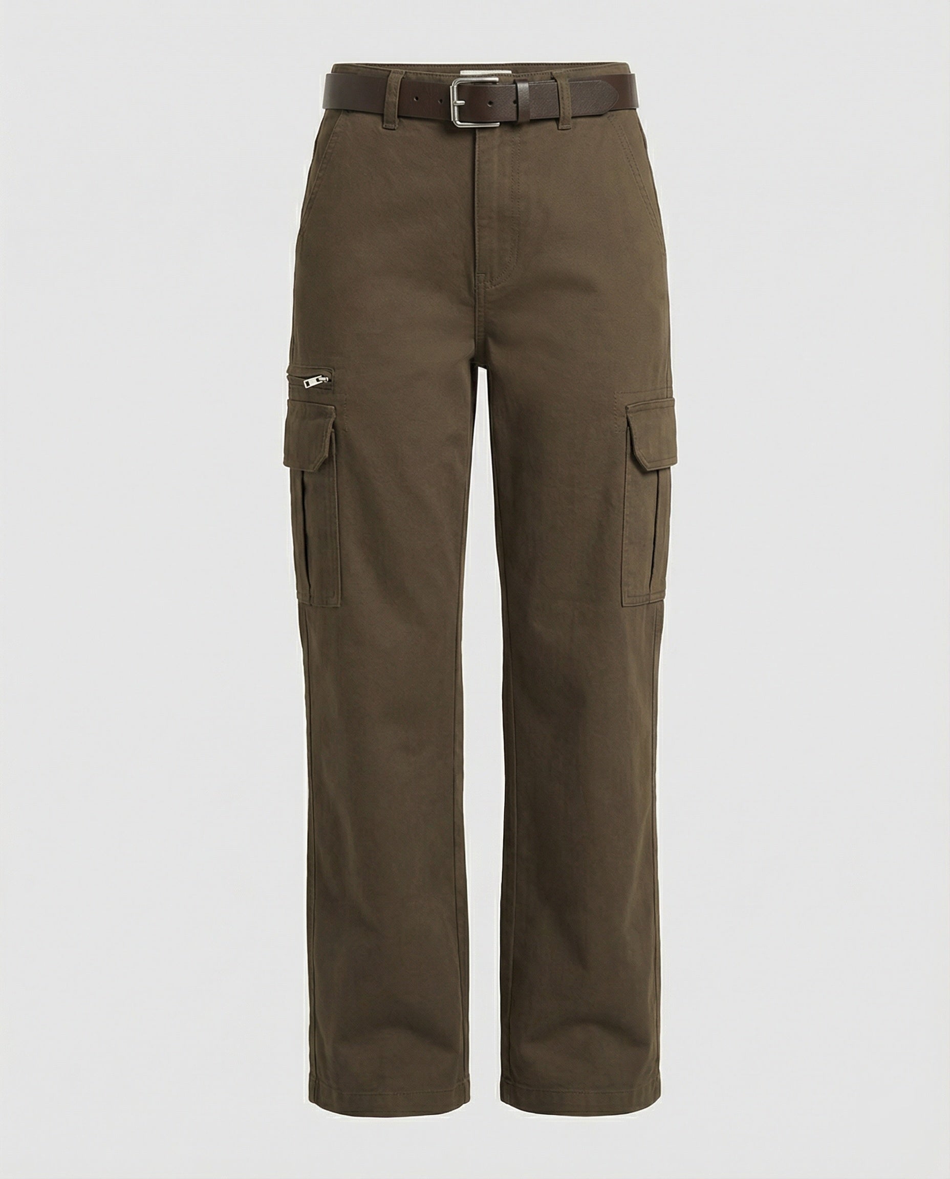 Damen hochgeschnittene Cargohose mit weitem Bein, mehrlagigen Kniepaneelen und verstellbaren Beinlaschen R&B